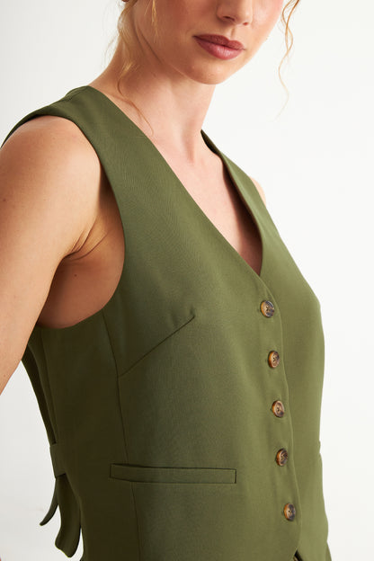 Gilet Básico Ajustable Oliva