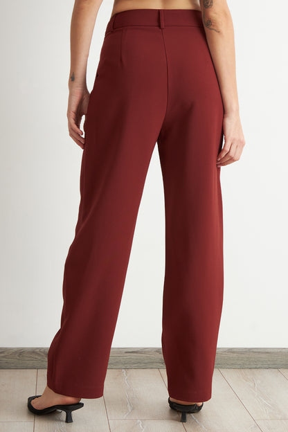 Pantalón Recto Con Pinza Óxido