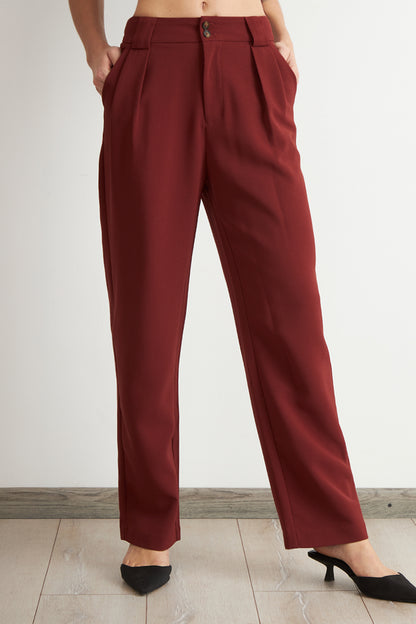 Pantalón Recto Con Pinza Óxido