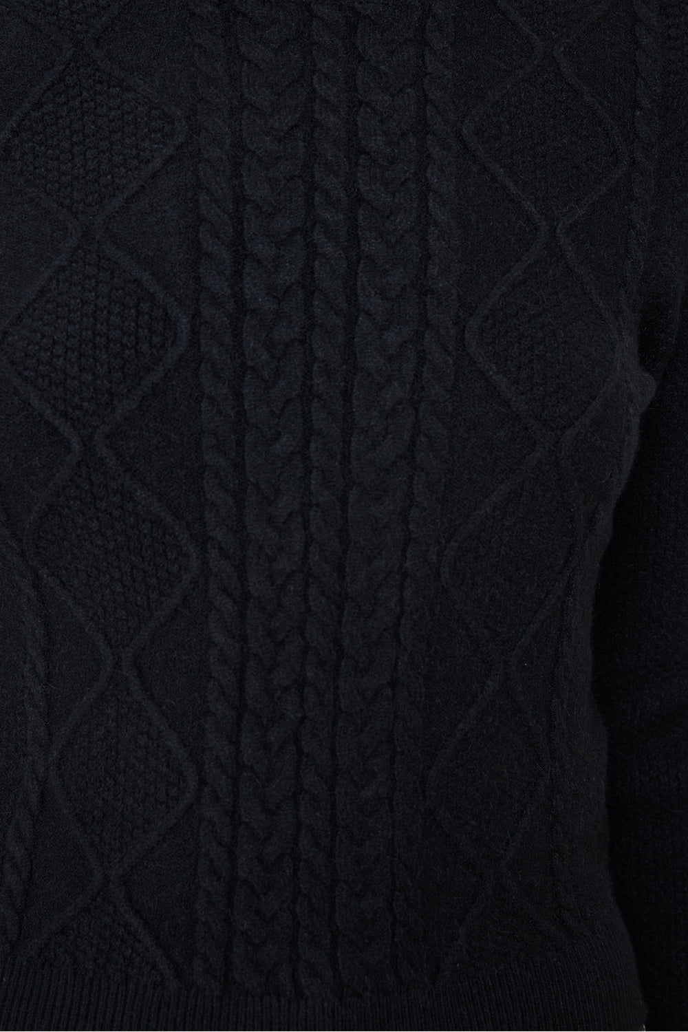 Sweater Punto Trenzado Negro