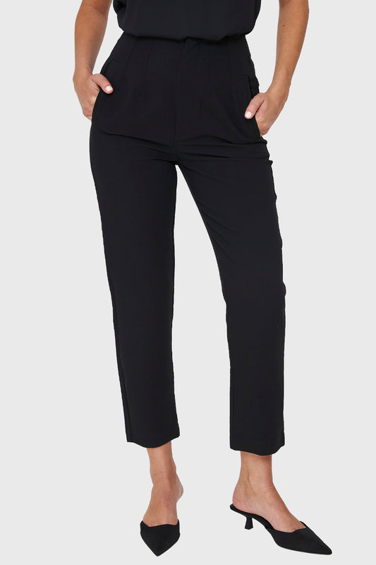 Pantalón Pinzas Recto Negro