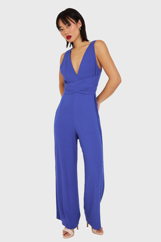 Enterito Escote V y Lazo Azul