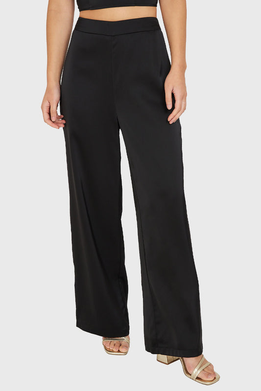 Pantalón Tipo Satín Negro