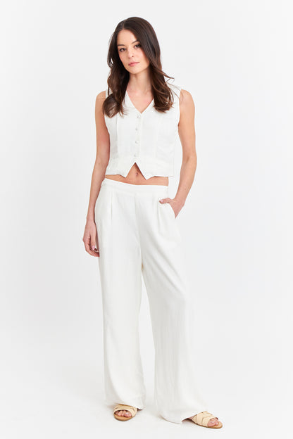 Gilet Mezcla Lino Blanco