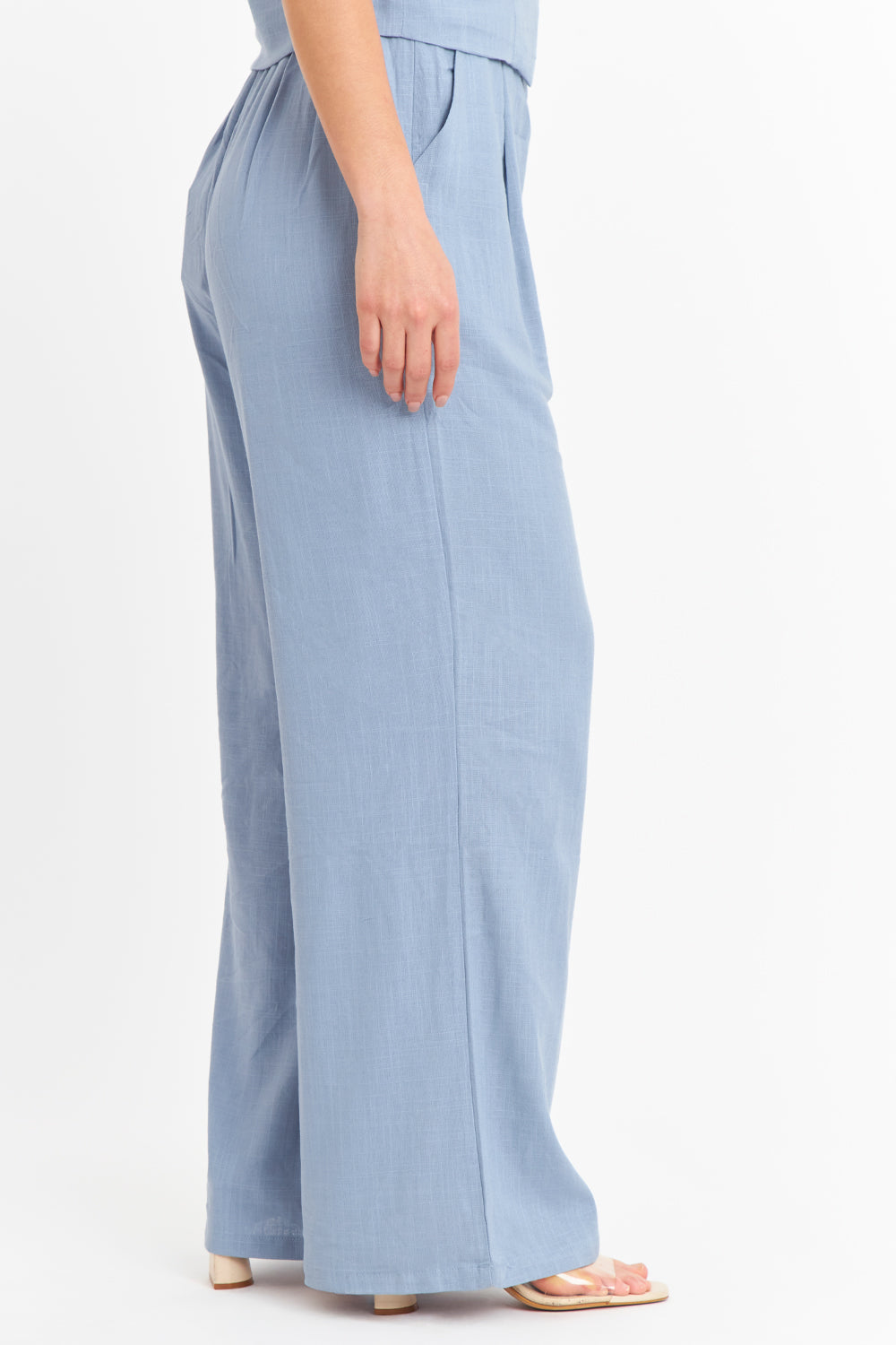 Pantalón Mezcla Lino Celeste