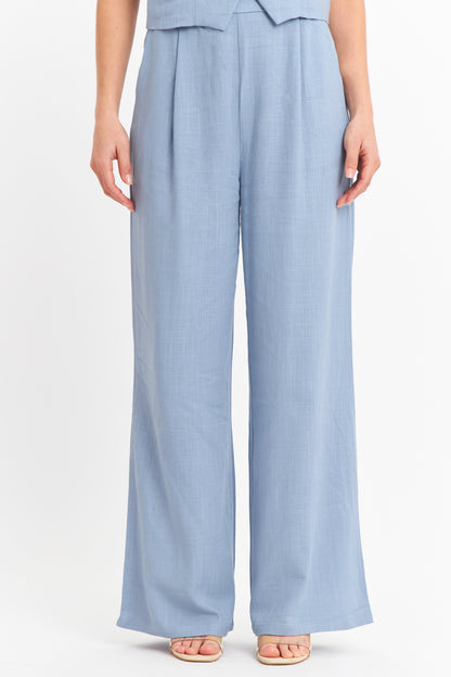 Pantalón Mezcla Lino Celeste