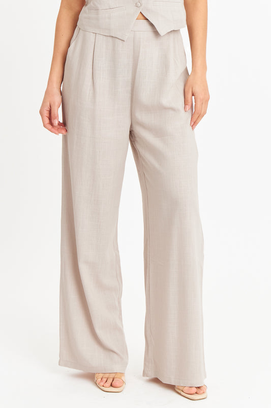 Pantalón Mezcla Lino Khaki