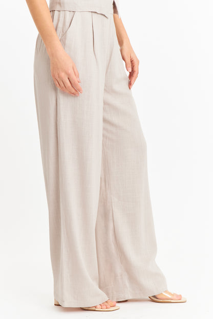 Pantalón Mezcla Lino Khaki