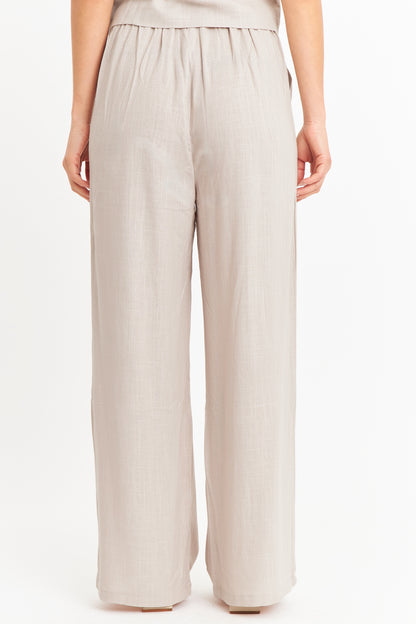 Pantalón Mezcla Lino Khaki