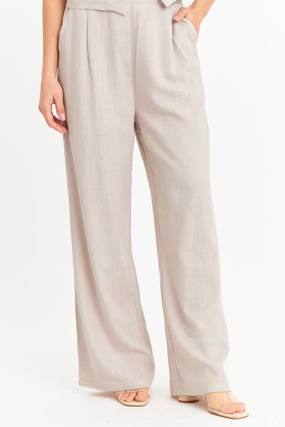 Pantalón Mezcla Lino Khaki