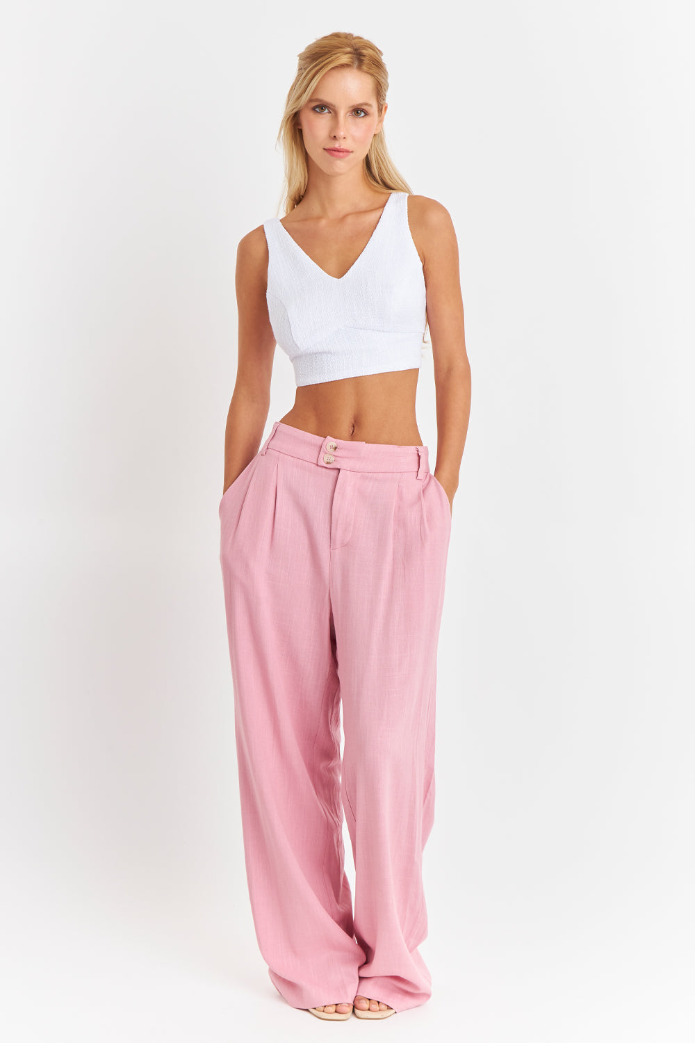 Crop Top Jaspeado Blanco