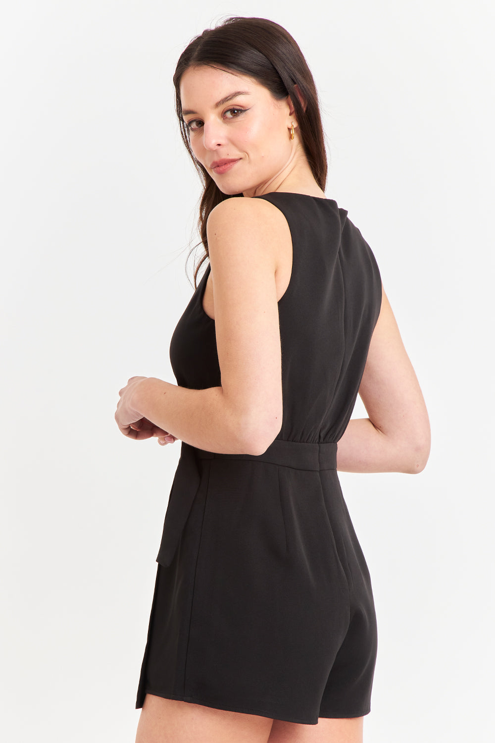 Enterito Escote Cruzado Negro