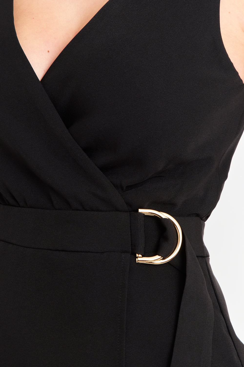 Enterito Escote Cruzado Negro