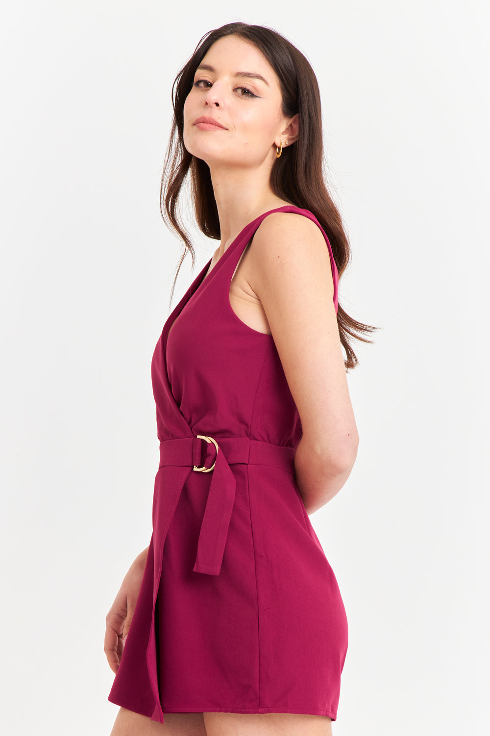 Enterito Escote Cruzado Burdeo