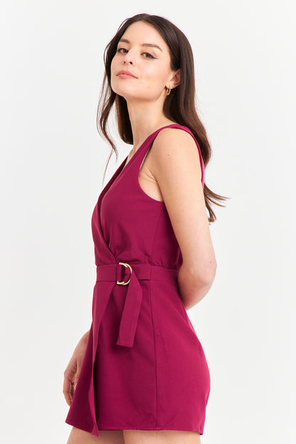 Enterito Escote Cruzado Burdeo