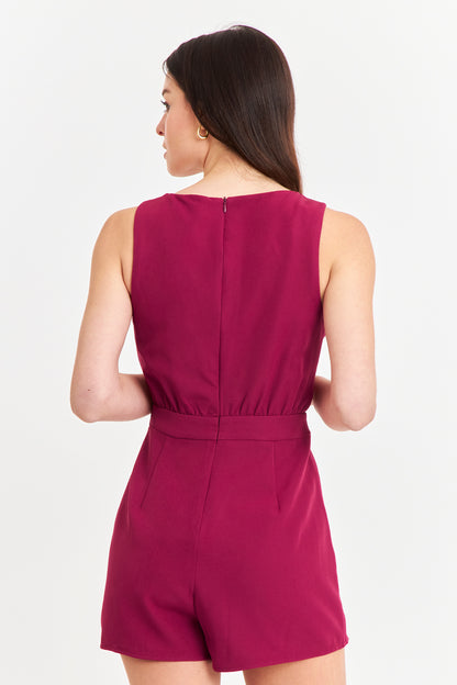 Enterito Escote Cruzado Burdeo