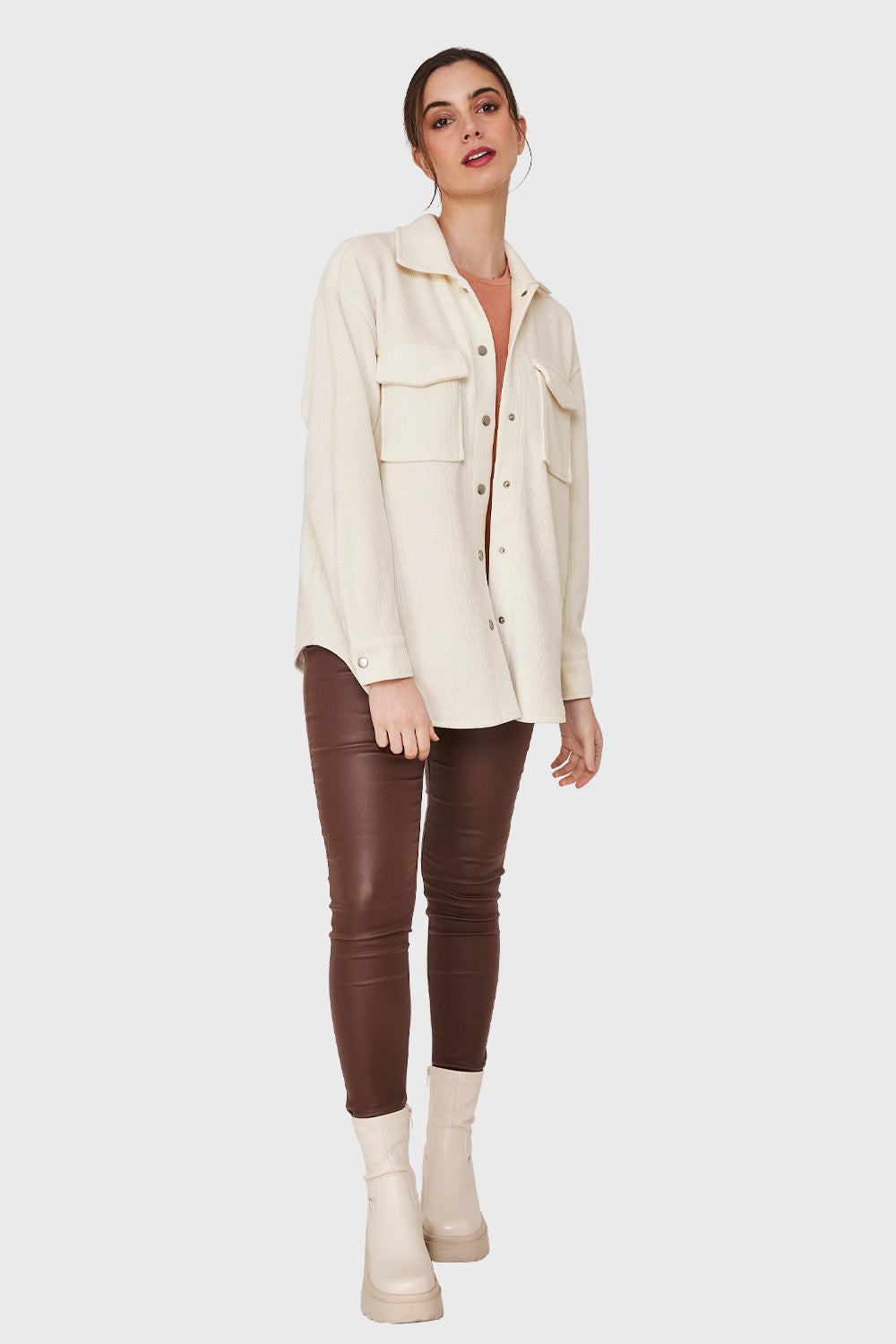 Sobrecamisa Tipo Pana Broches Blanco