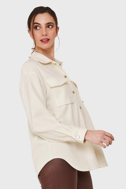 Sobrecamisa Tipo Pana Broches Blanco