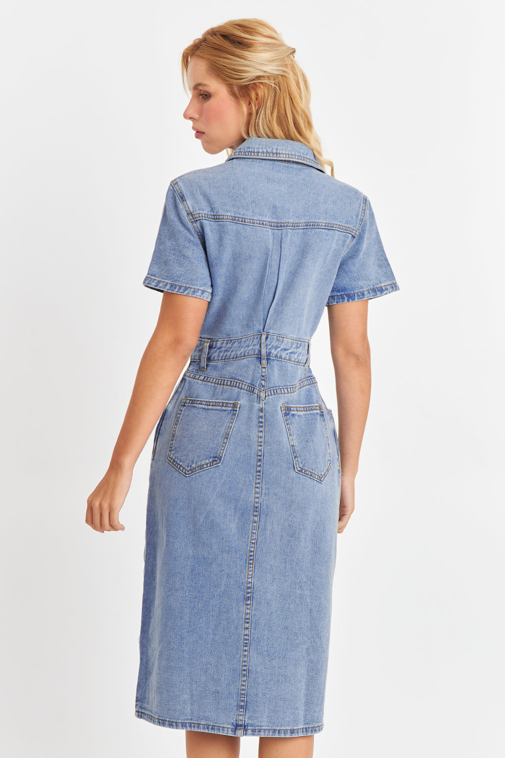 Vestido Camisero Tipo Denim