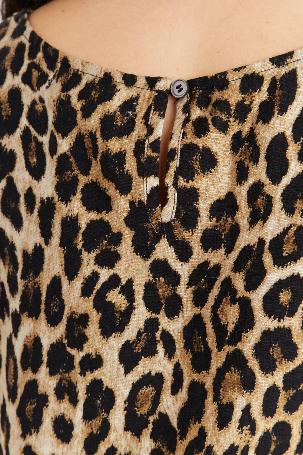 Polera Sin Mangas Leopardo Café