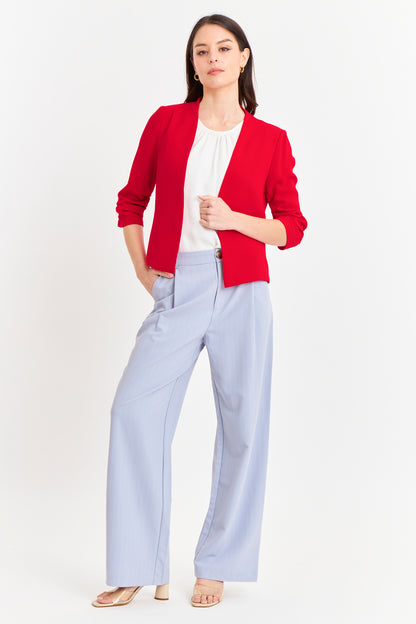 Blazer Cuello Sin Solapa Rojo