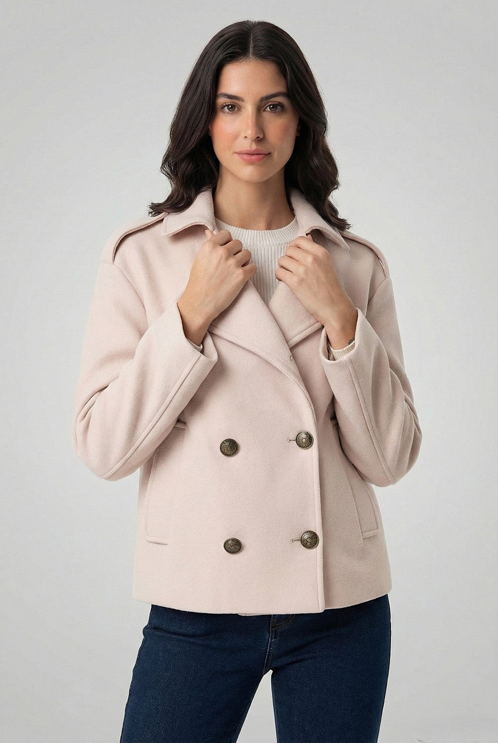 Abrigo Corto Beige