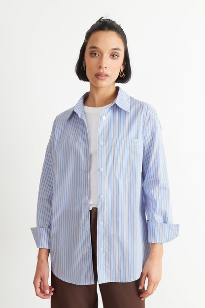 Camisa Rayas Celeste