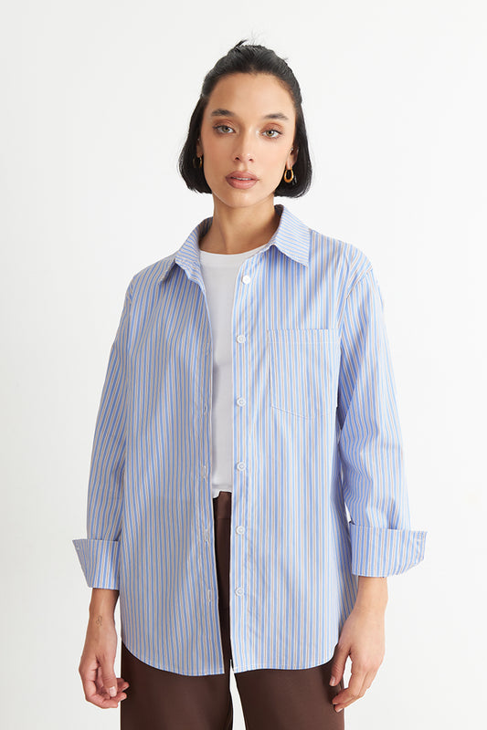 Camisa Rayas Celeste