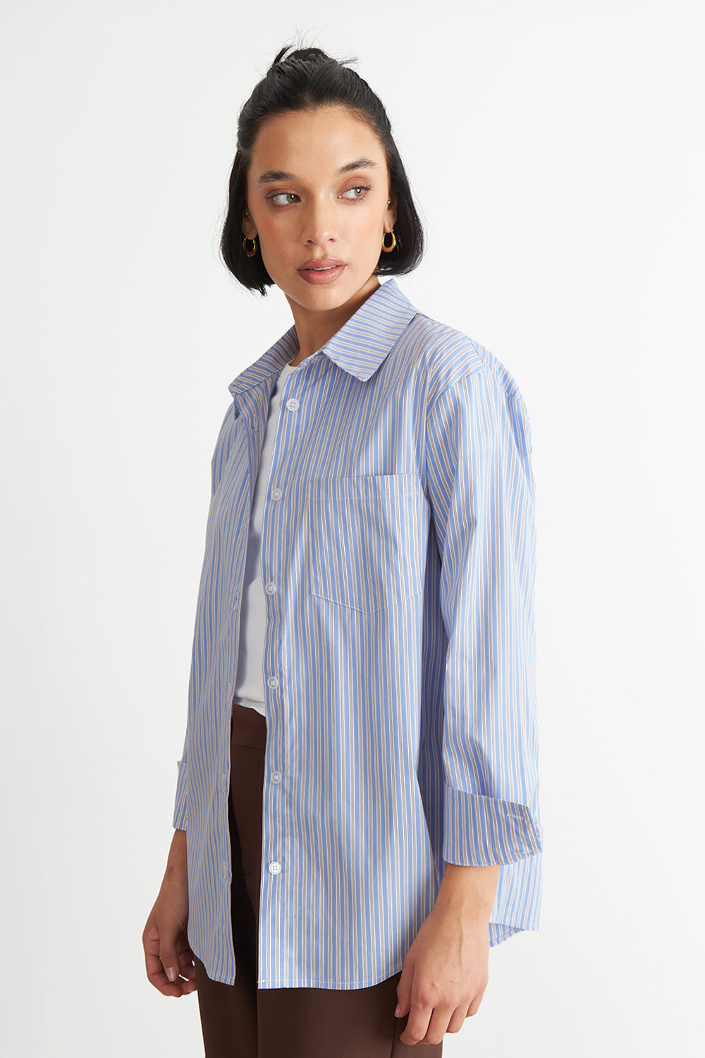 Camisa Rayas Celeste