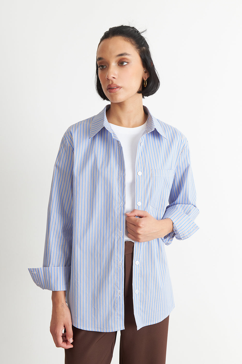 Camisa Rayas Celeste
