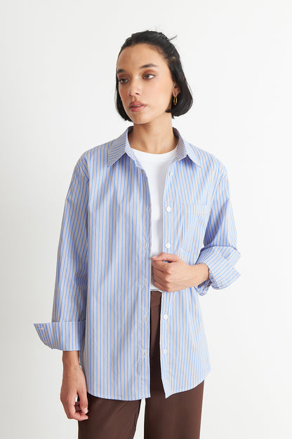 Camisa Rayas Celeste