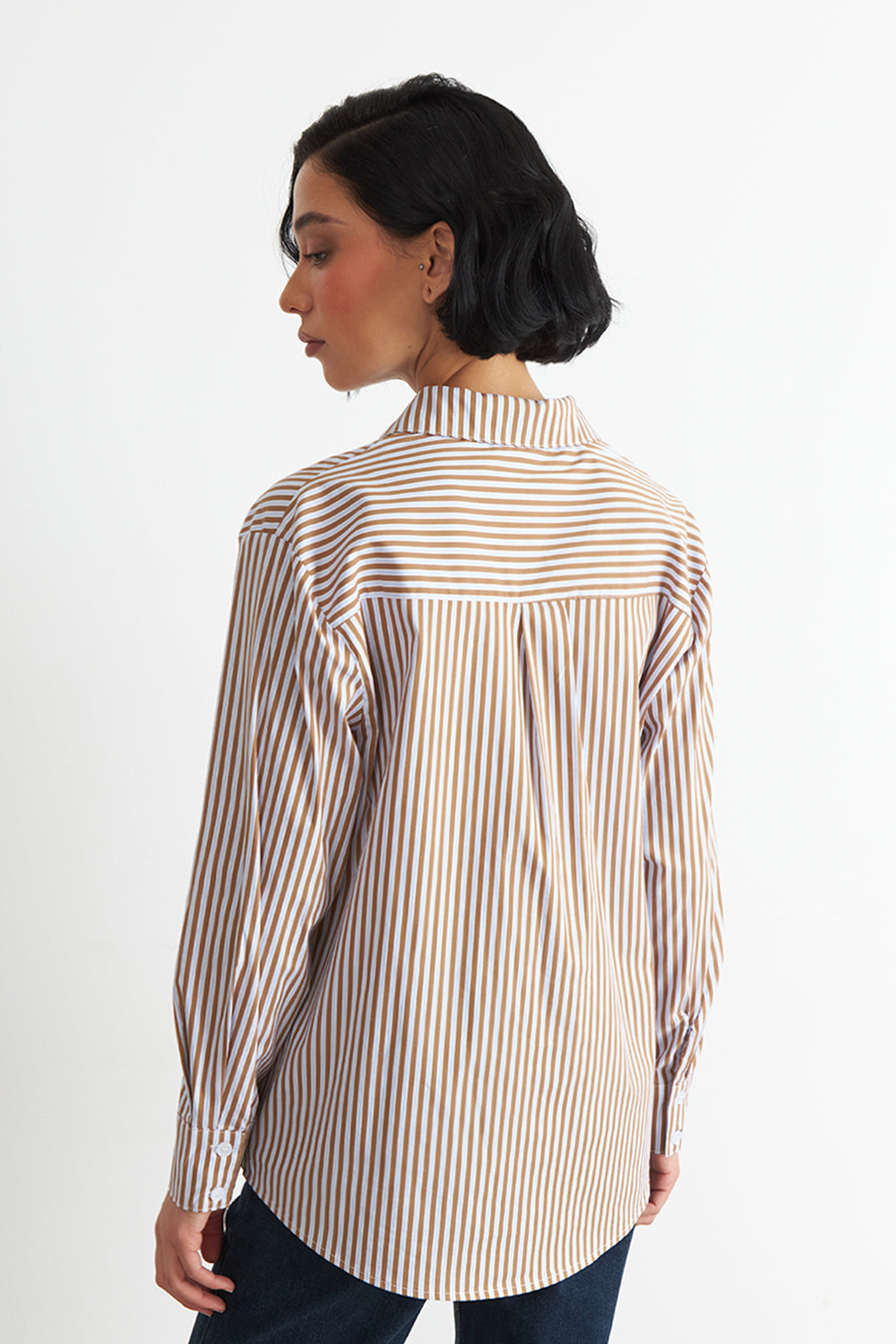 Camisa Rayas Café