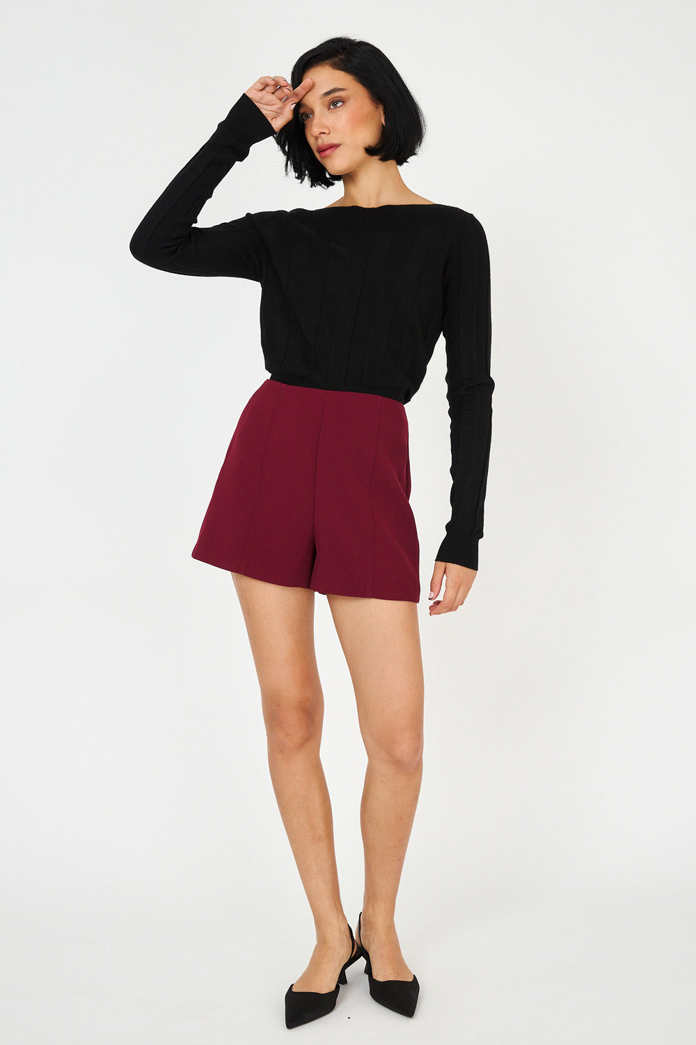 Sweater Cuello Bote Negro