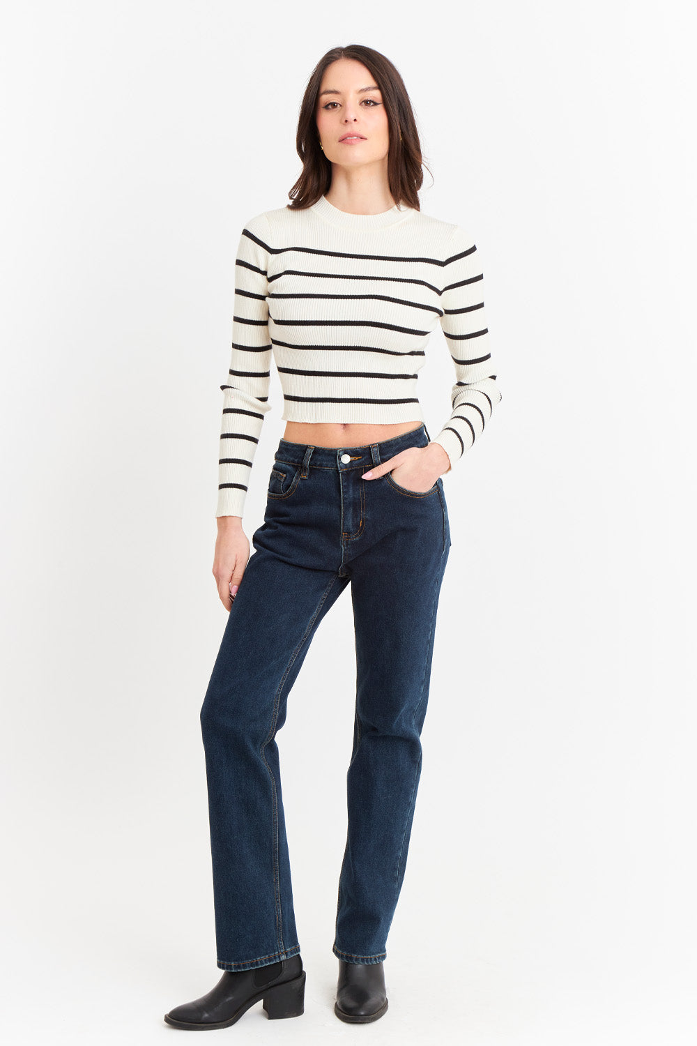 Sweater Rayas Blanco Invierno