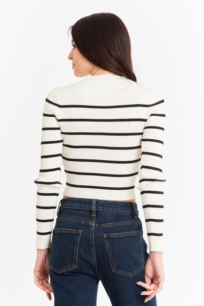 Sweater Rayas Blanco Invierno