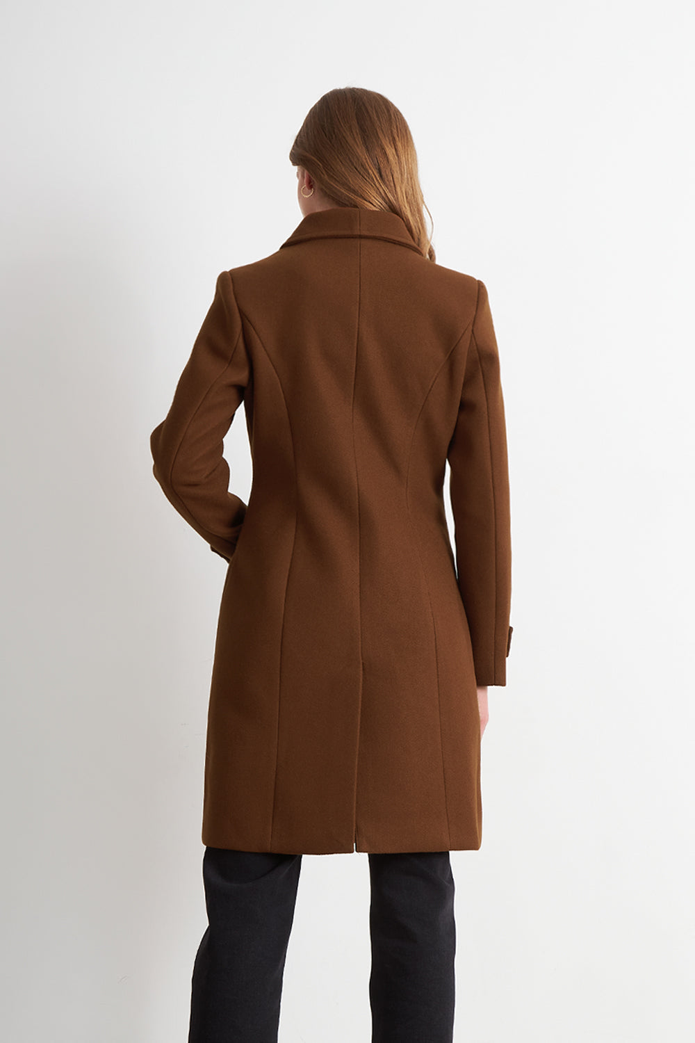 Abrigo Solapa Redonda Café