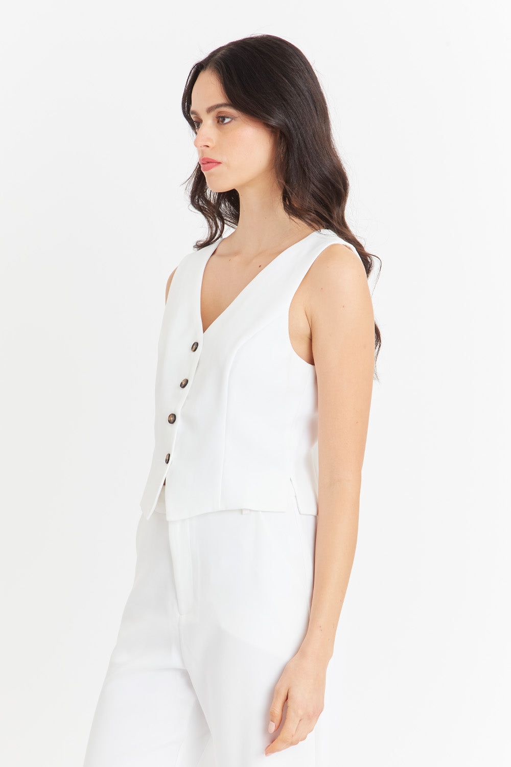 Gilet 4 Botones Blanco