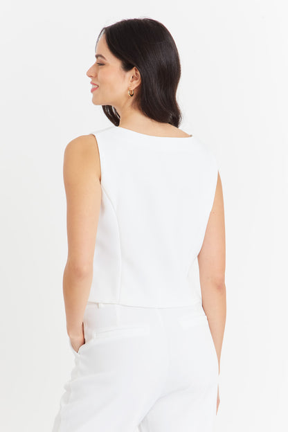 Gilet 4 Botones Blanco