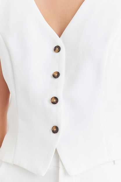 Gilet 4 Botones Blanco