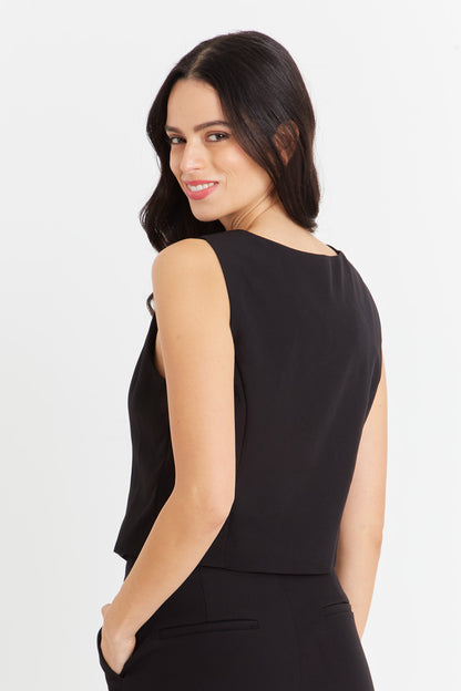 Gilet 4 Botones Negro