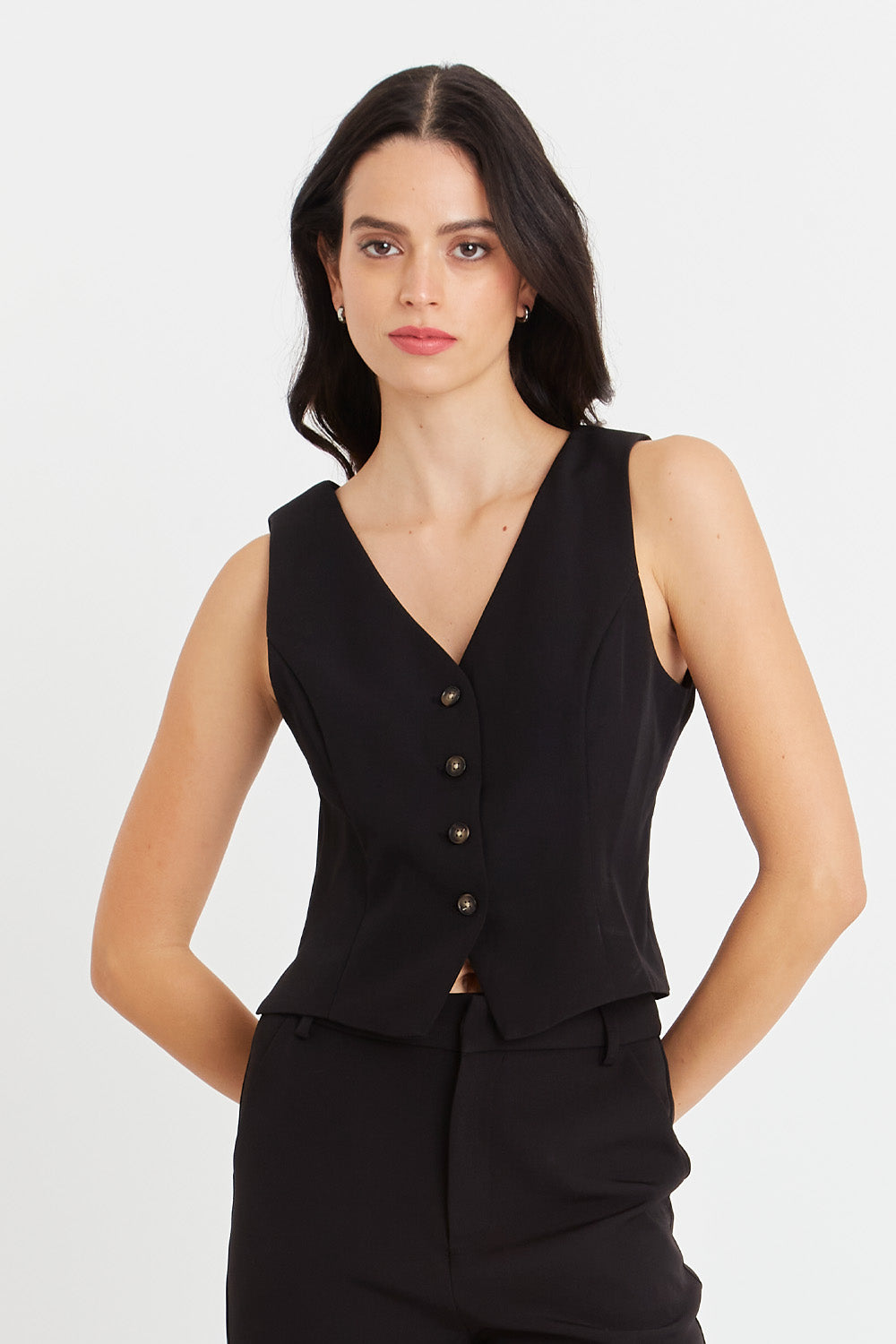 Gilet 4 Botones Negro