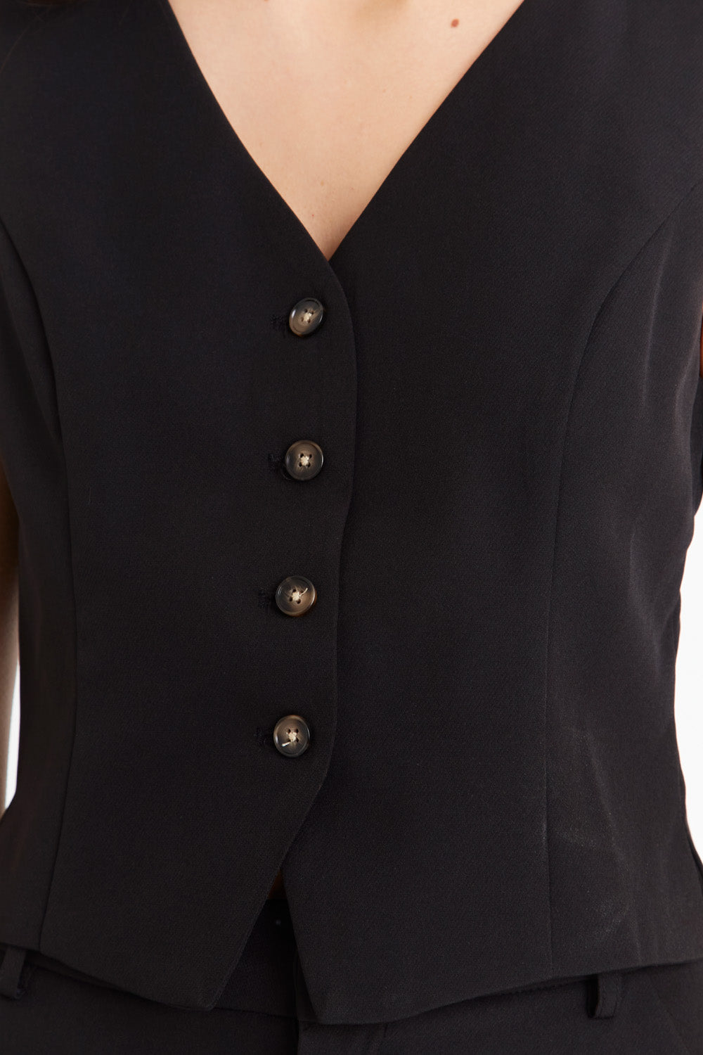 Gilet 4 Botones Negro