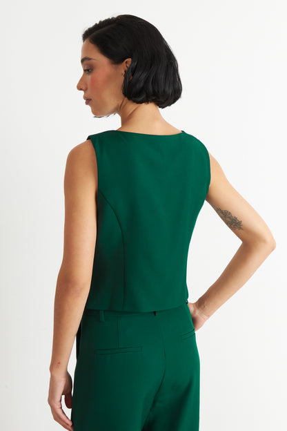 Gilet 4 Botones Verde