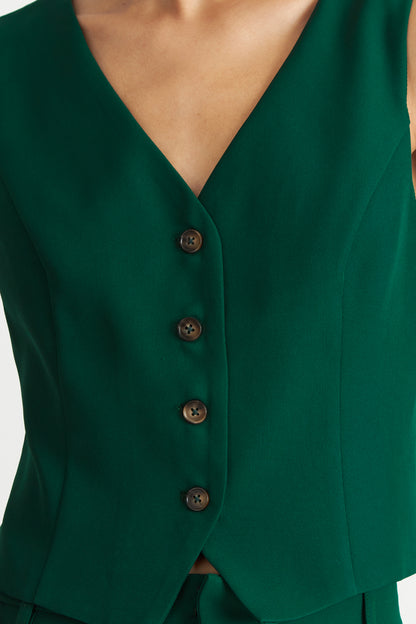 Gilet 4 Botones Verde