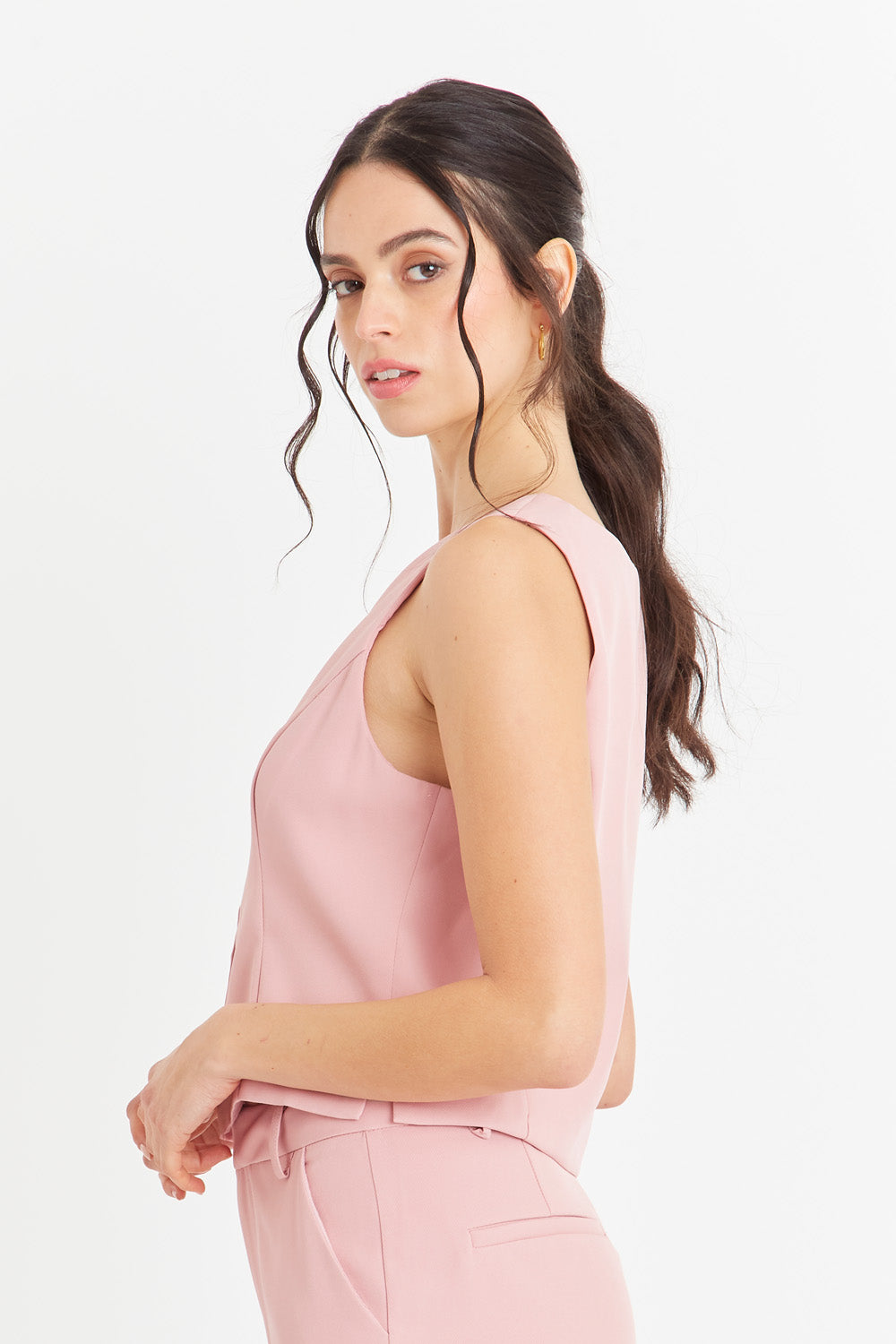 Gilet 4 Botones Rosado