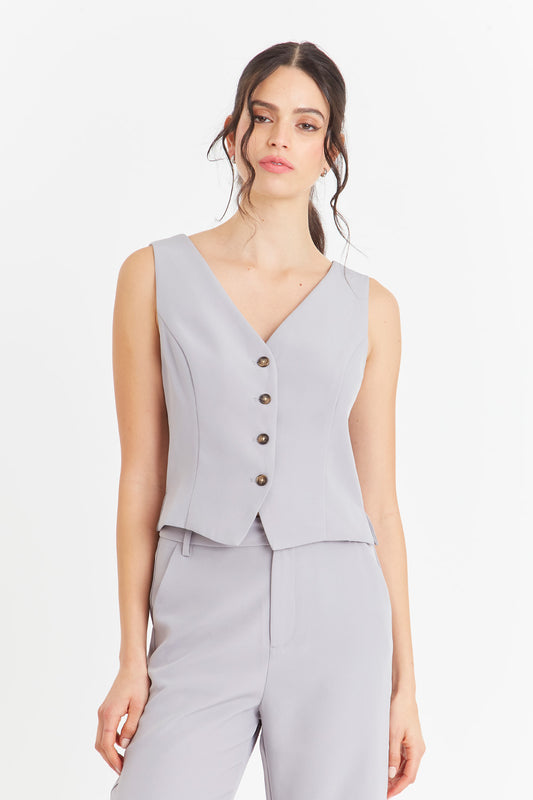 Gilet 4 Botones Gris