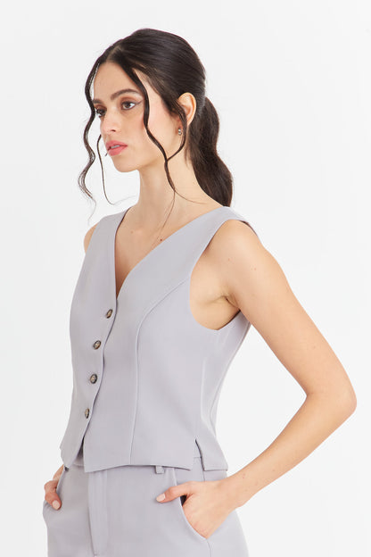 Gilet 4 Botones Gris
