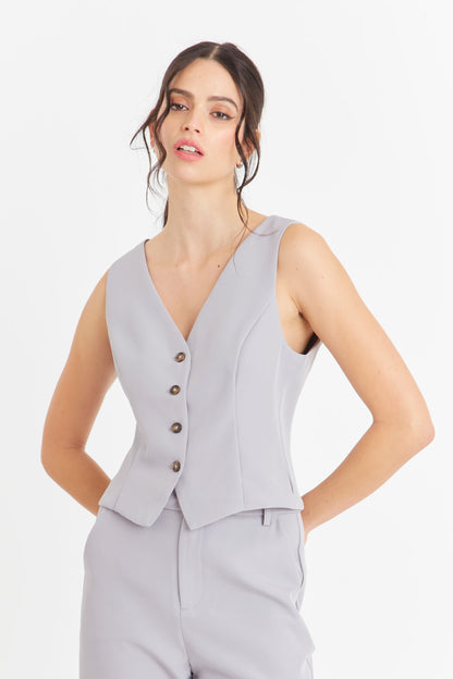 Gilet 4 Botones Gris