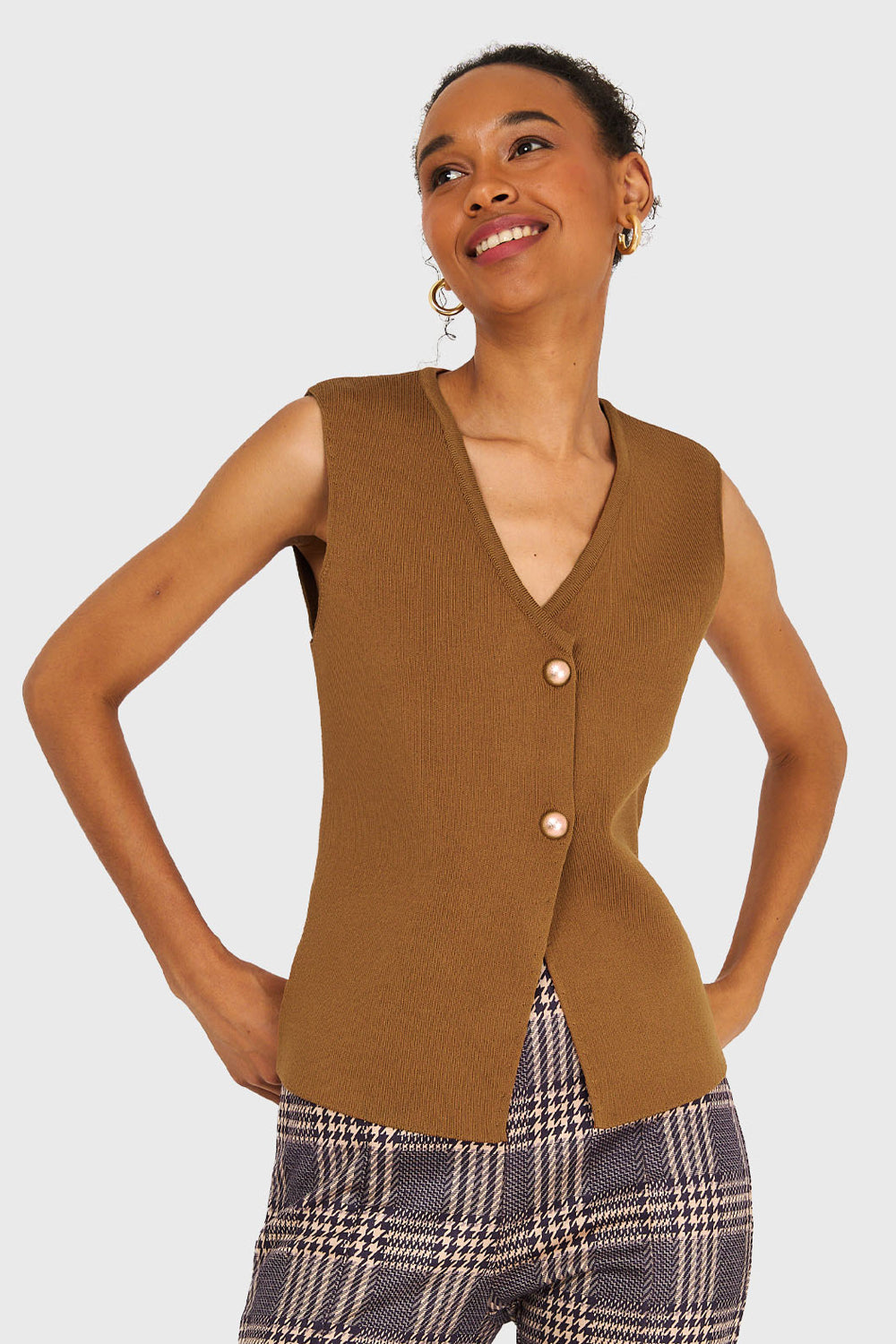 Gilet Básico Hilo Café