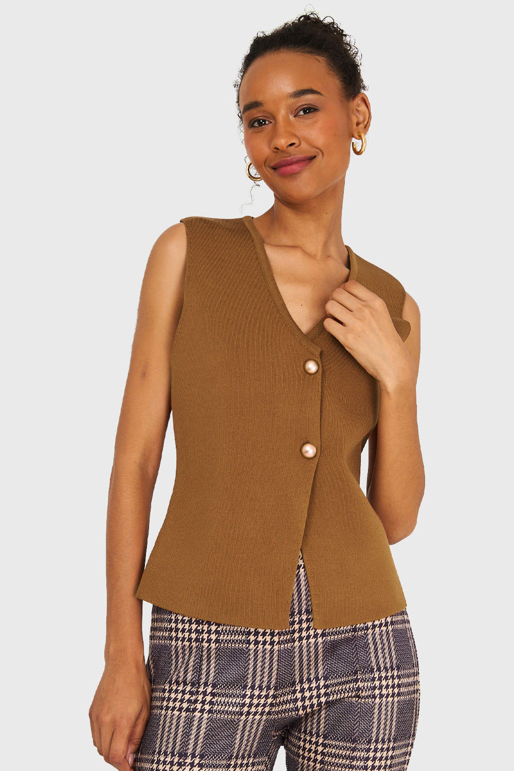 Gilet Básico Hilo Café